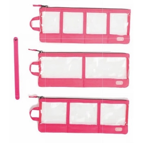 lug Handbags - Lug Color Joy Envelope 3pc Clearview Zip Travel Cosmetic Organizer Pouch Set NWT